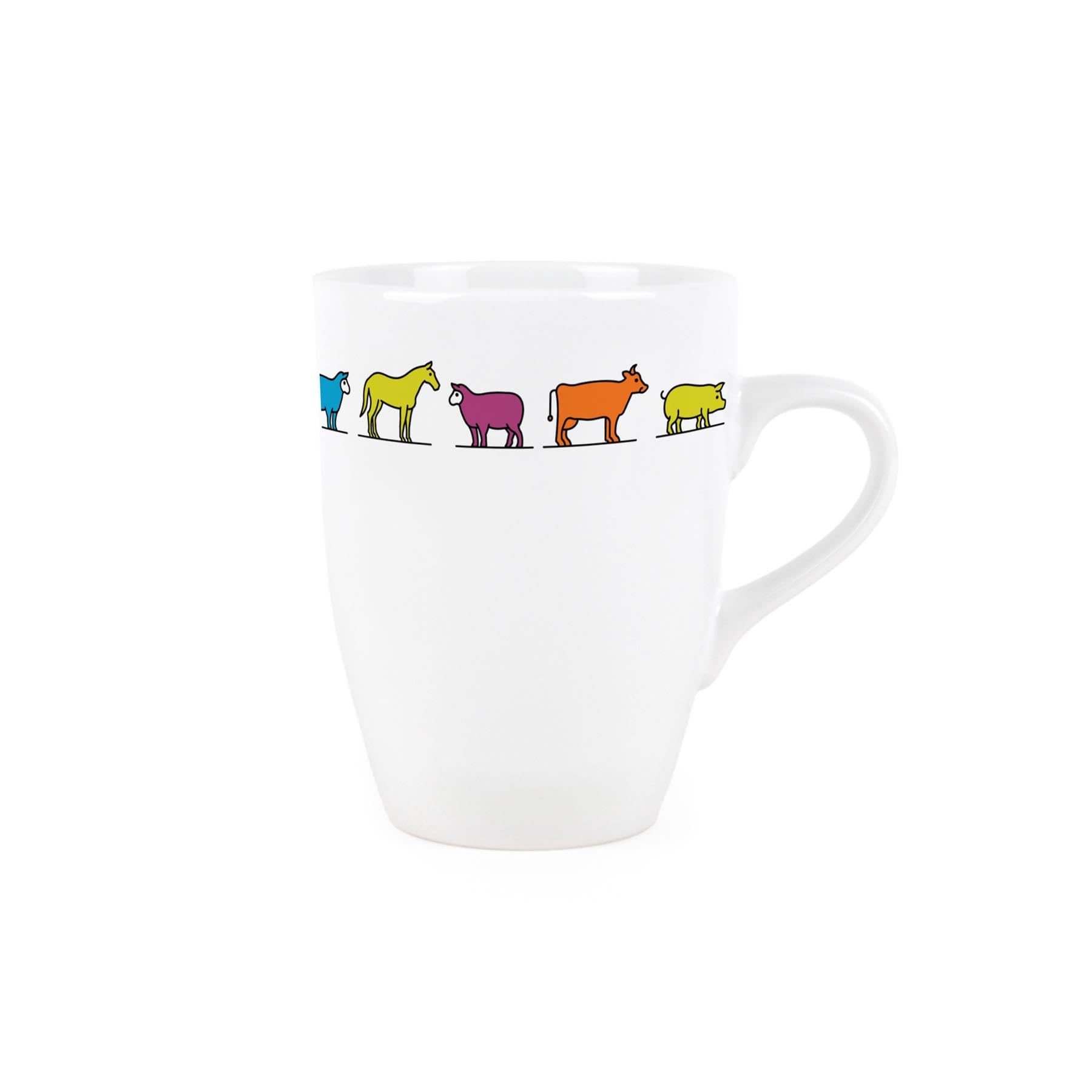 Purely Home Farm Animals Mug - Colourful Cow Pig Sheep Farm Gift - Tea/Coffee Hot Drinks Ceramic Cup Present