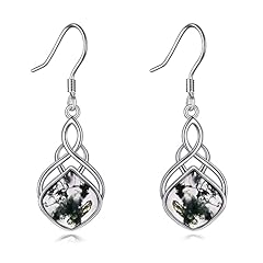 Moss agate irish earrings