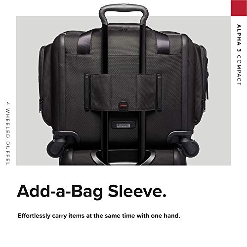 TUMI - Alpha 3 Compact 4 Wheeled Carry-On Duffel Bag - Travel Rolling Luggage for Men and Women - Black