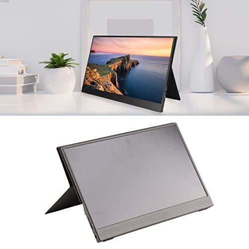 FOLOSAFENAR FHD-Computerdisplay, 14 Zoll 100–240 V tragbarer Monitor 16:9 Breitbild-Doppellautsprecher 178 Grad mit magnetischer Abdeckung für Mobiltelefon(#1) – Bild 3