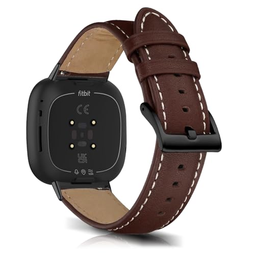 KoGiio Strap Compatible with Fitbit Versa 4/Versa 3/Sense 2/Sense Strap, PU Leather Adjustable Watch Band