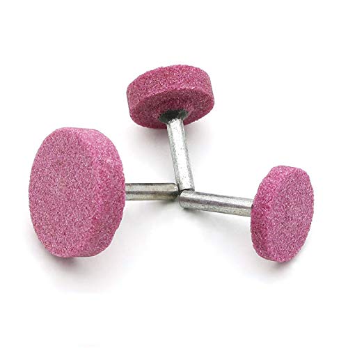 10 x Pinke Schleifscheiben 6mm T-Shaped Shank, 25mm / 30mm / 40mm Schleifstein Polierscheibe für Rotierende Werkzeuge