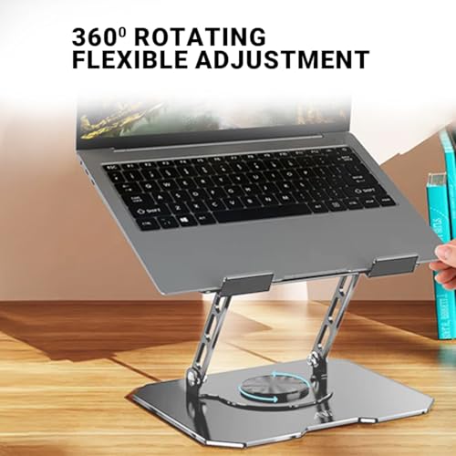 Image of Ant Riser 30, Aluminium Tilt Adjustable Laptop Stand for Desk, Metal Foldable Laptop Riser, Portable Laptop Holder Mount, Ventilated Cooling Computer Notebook Stand for 10-17 inch Devices Grey