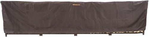 Woodhaven 16 Foot Waterproof Full Cover - Covers 1 Cord Outdoor Firewood Rack - Reinforced Vinyl With Front Opening Straps - Keeps Logs Dry (Brown)