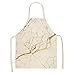 MLOPPTE Patrón de mármol Impreso Unisex Arte de limpieza 53 * 65 cm Delantales Cocina casera Delantal de cocina Use Algodón Lino Baberos para adultos Delantal 2WQ-46291-007