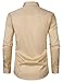 JEMITOP Men's Stretch Slim Fit Dress Shirts Formal Wedding Prom Business Long Sleeve Button Down Shirt with Pocket Khaki L
