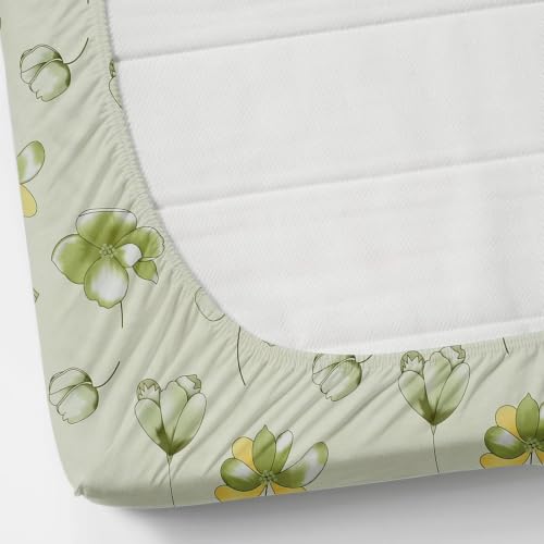 Image of King Size Fitted Bedsheet for Double Bed | 300 TC Cotton Feel Microfiber | All Around Elastic with 2 Frill Pillow Covers | Soft & Durable | (Melissa, Fitted - 72 x 78 Inch King)