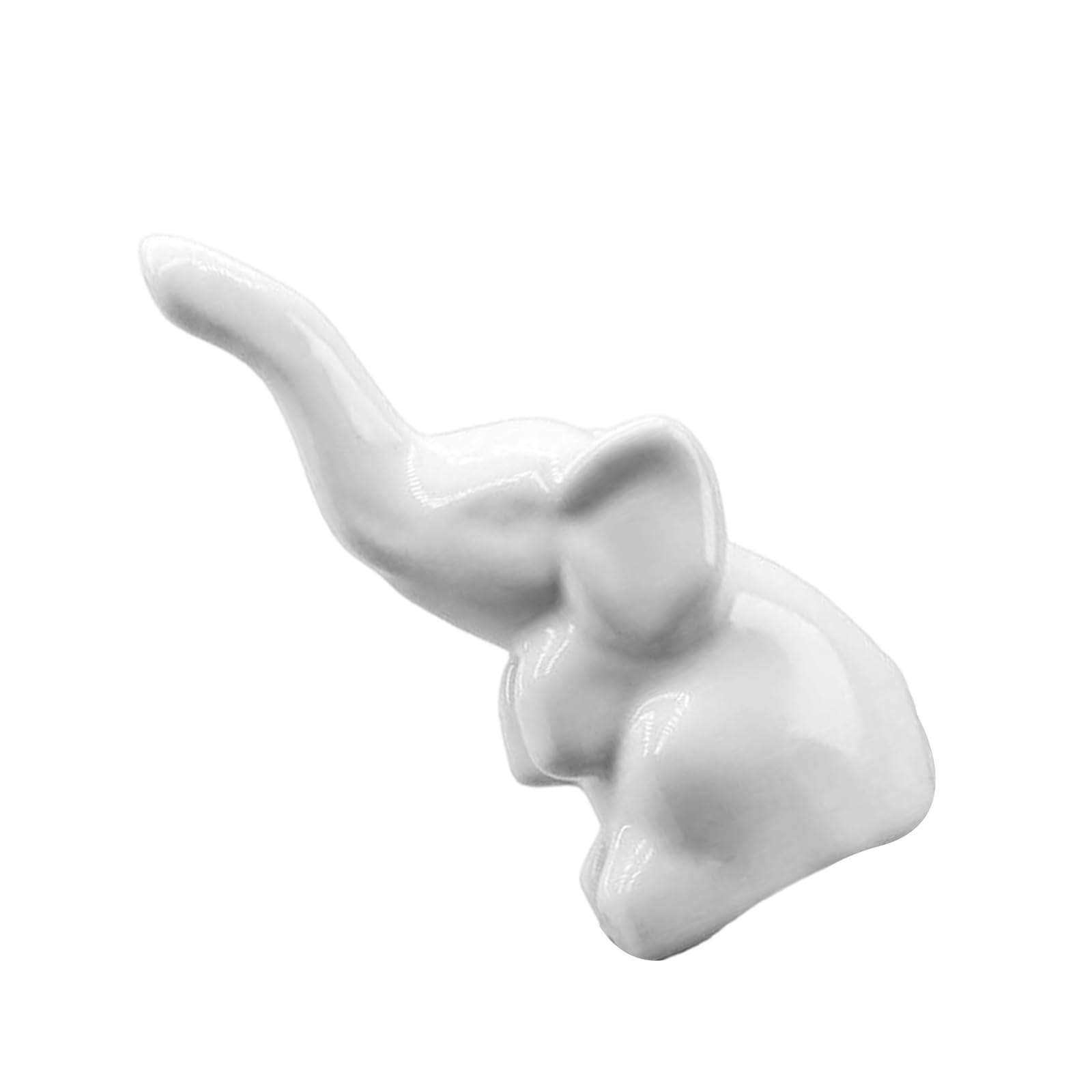 Zhouyqx As Shown Ceramic White Elephants Rings Holder Jewelry Cone For Engagement Rings And Wedding Gifts Ideal For Animal Lovers
