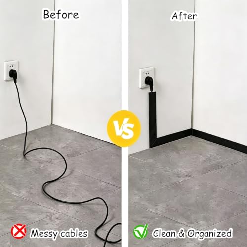 Canaleta para cables de 50 pies con adhesivo trasero, cortable a medida miniatura 5