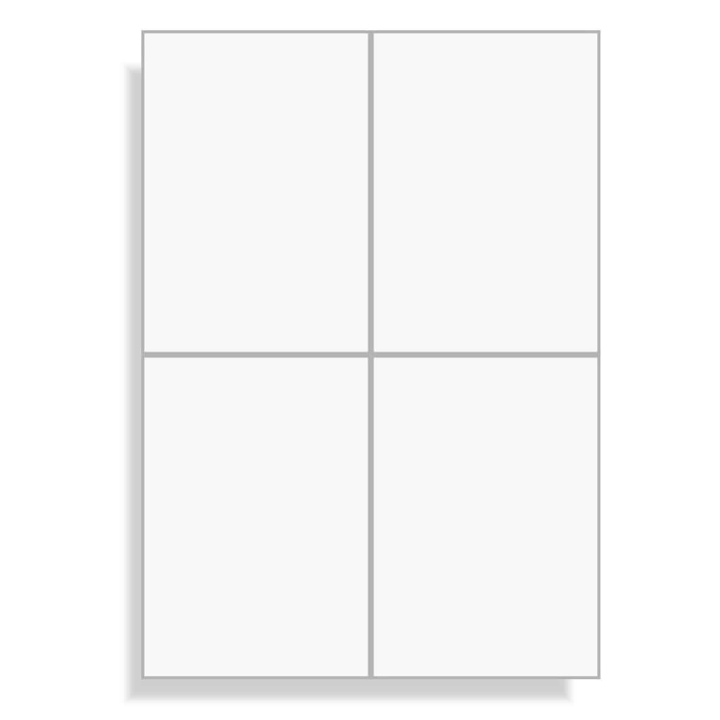 Printation Etykiety 105 x 148 mm, białe – 10 arkuszy A4 po 4 etykiety samoprzylepne do zadrukowania, 2 x 2, 105 x 148 – 40 cm, etykiety wysyłkowe DIN A6 3483 6120 6124 4627 4676 5063