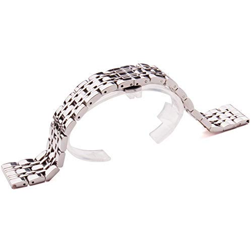 Correa de Reloj de Acero Inoxidable para Hombre, 18mm, 20mm, 22mm, Correa de Reloj Plateada Pulida, Accesorios de Repuesto de Lujo para Reloj de Metal