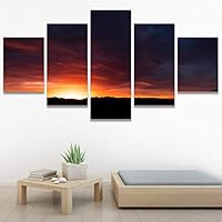 SIGNWIN 5 Panel Canvas Wall Art Colors of The Sky for Home Decorations Ready to Hang - 60