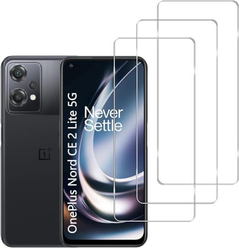 Jinyunlai Protector Pantalla para OnePlus Nord CE 2 Lite 5G, [3 Piezas] Antirayaduras, HD Transparente, Sin Burbujas, 9H Dureza Protector de Pantalla de Vidrio Templado para OnePlus Nord CE 2 Lite 5G