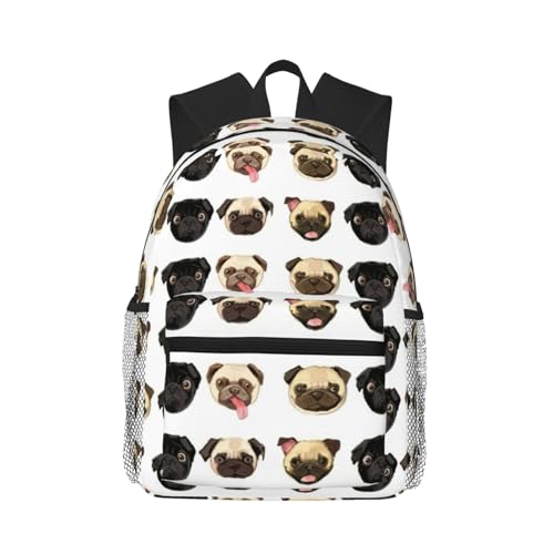 Sac à dos pour ordinateur portable 15.7" noir EdWal imprimé carlin unique