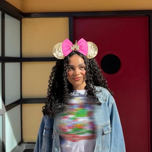 Image of DRESHOW Mouse Ears Bow Headbands Glitter Party Decoration Cosplay Costume for Women