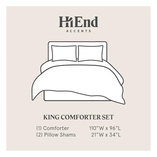 HiEnd Accents Victoria 3 Piece Comforter Set with Pillow Shams, King Size, Smoky Damask Washed Linen Luxury Bedding Set, Romantic Western Modern Traditional Style, 1 Comforter and 2 Pillowcases - Image 8