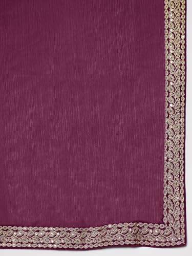 Image of AKHILAM Women's Satin Solid Ready To Wear one Minute Saree with Unstitched Blouse Piece