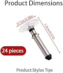 24pcs Stylus Pen Replacement Tips Only, High-Precision Stylus Pencil Disc Tips Replacement Universal Nibs Compatible with Capacitive Touch Screen