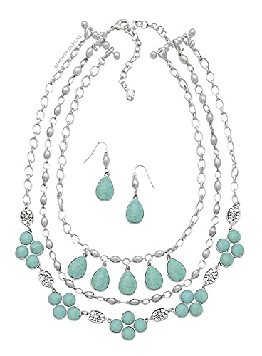 Premier Designs Switch It Up Necklace & Earrings Silver