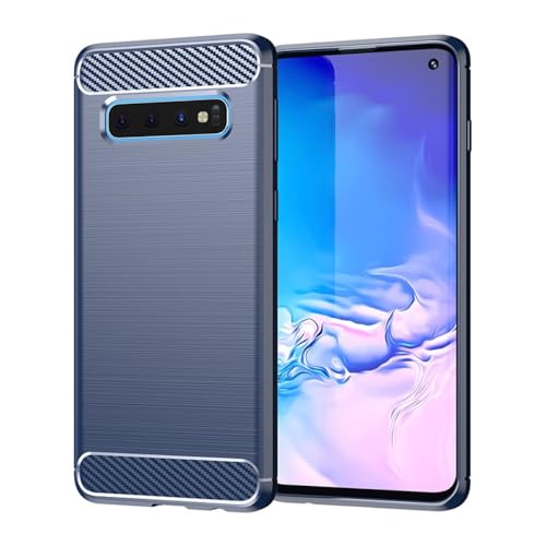 SHSJYA �J�[�{���t�@�C�o�[ TPU �P�[�X Samsung Galaxy S10 / S10 Plus / S10E / S10 Lite�p�A�\�t�g�X�����A�ϏՌ��A�X�N���b�`�h�~�A�w��h�~�A�ی�d�b�J�o�[(�u���[�AGalaxy S10 Lite�p)