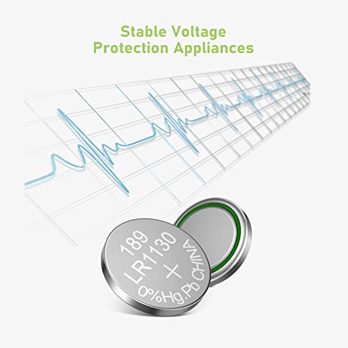POWEROWL High Capacity LR1130 AG10 Batteries 30 Pack, SG10 389 189 Premium Alkaline Battery 1.5V Button Coin Cell Batteries3
