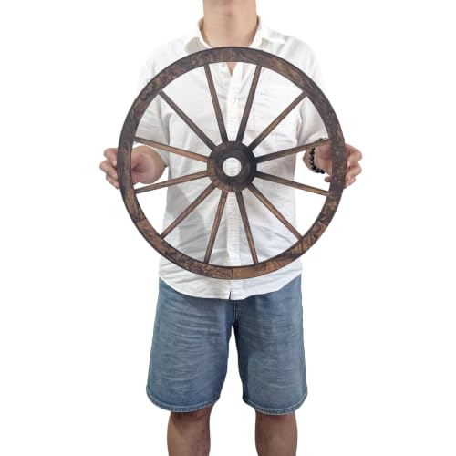 linsuo Wood Wagon Wheel Western Party Decorations for Bar Garage Coffee Shop Studio Cowboy Party Decorations Home Garden Decor (20 inch 1 piece)
