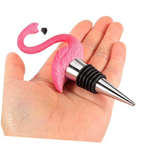 Yardwe Flamingo-Weinstopfen Weinstopfen Für Weinflaschen Hochzeitsflaschenverschluss Weinstopfen Aus Edelstahl Hochzeitsdekorationen Für Zeremonien Hochzeitsgeschenke Metalldekor – Bild 4