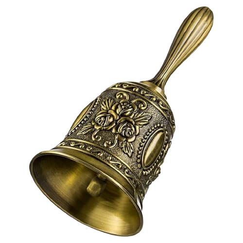 UZSUZZ Cloche a Main, Clochette à Main en métal, Cloche d'appel Claire et Forte, Cloche à Main rétro Clochette de Noël pour Restaurant, Hôtel, Cuisine, Bar, Service aux Patients âgés