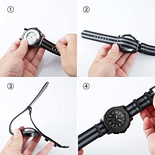 Image of BINLUN Nylon Watch Band Thick G10 Premium Ballistic Nylon Multicolor Replacement Watch Straps with Silver /Black Stainless Steel Buckle for Men Women 18mm 20mm 22mm 24mm