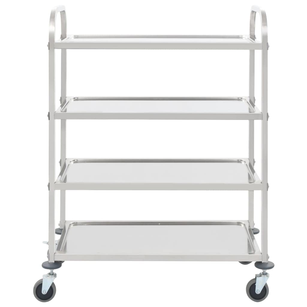 Generico Carrello da Cucina a 4 Livelli 107x55x125 cm in Acciaio Inox,Mobili,Carrelli e Isole,Carrelli da cucina-50916