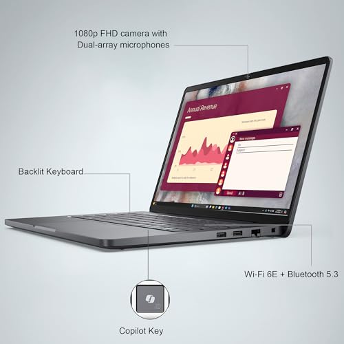 Image of Dell Pro 14 PC14250 (Next Gen Latitude 5450) Business Laptop (14 inch FHD+ IPS, Anti-Glare, Intel Core 5 120U (> Ultra 5 125U), 16GB DDR5, 512GB SSD), 1080p IR Webcam, Backlit, Thunderbolt 4, Win 11 Pro