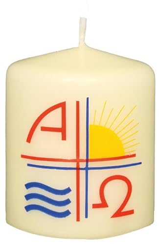 Kopschitz Candela pasquale in 3 colori, motivo pasquale senza anno: 60 x Ø 50 mm