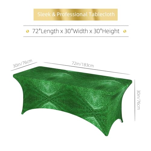 Nappe de salle à manger verte à paillettes : la solution lavable et sans plis