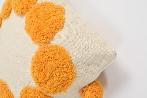 Image of Furnistitchs Premium Decorative Throw Cushion Pillow Cover Boho Home Decor - Living Room Bedroom Couch Sofa Cushion Covers 16 inch x 16 inch (2, Yellow Circles)