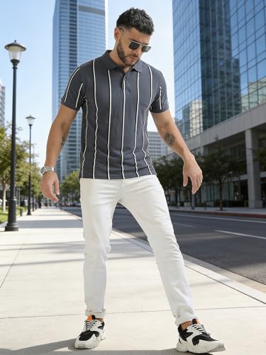 Image of fanideaz Branded Mens Half Sleeve Cotton Striped Polo T-Shirt for Mens || Polo Tshirt for Men || Branded Tshirt for Men