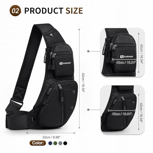 Sling Bag Small Chest Bags One Strap Shoulder Backpack Lightweight Anti Theft Casual Daypack for Men Women3