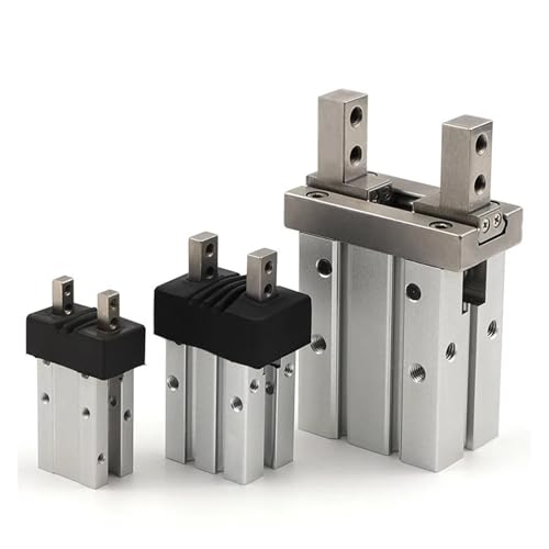 Pinza paralela neumática MHZ2 de aluminio que evita atascos por acumulación de polvo