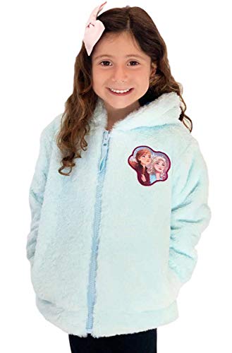 Disney Girls Frozen Puffer Hooded Reversible Jacket (Blue, 2T)3