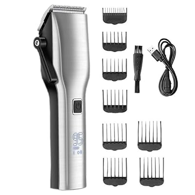 EOYLMIRL Pro Hair Clipper Cordless Professional Electric Trimmer Adjustable Barber Cutting Kit Lithium Ion Rechargeable