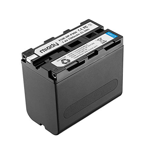 Miady 2 Stück NP-F970, NP-F960, NP-F950, NP-F930 Akku (7200mAh),Kompatibel mit Sony DCR-VX2100, DSR-PD150, DSR-PD170, FDR-AX1, HDR-FX1, HDR-FX7, HDR-AX2000 usw. - Image 5