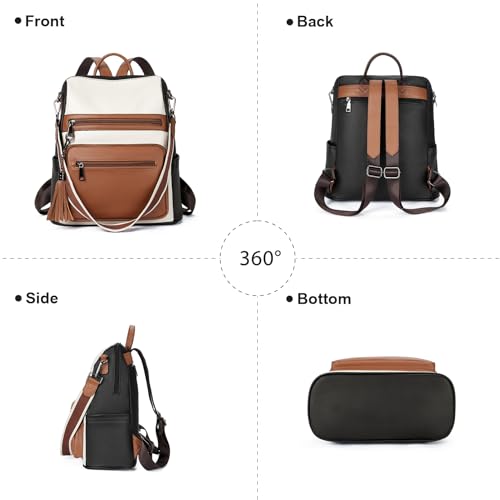 Image of Telena Womens Backpack Purse Vegan Leather Large Travel College Shoulder Bag with Tassel