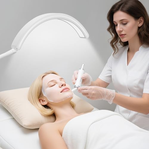 Image of Half Moon LED Floor Light - Professional Shadow-Free, Dimmable Lamp | for Lash Techs, Estheticians & Tattoo Artists | Eyelash Extensions, Nail Art, Home & Office (Charcoal White)