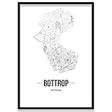 JUNIWORDS Stadtposter, Bottrop, Wähle eine Größe, 21 x 