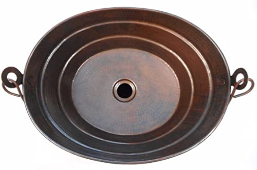 Simplycopper 16" X 12" Oval Copper Bucket Vessel Bathroom Sink With Handle #TOP2