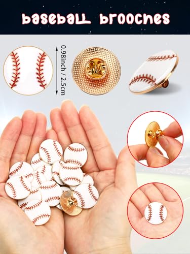 Image of JUNEBRUSHS 28pcs Baseball Enamel Pins Sports Lapel Pins for Baseball Lovers Party Birthday Themed Party Decorations Supplies Favors Backpack Hat Decor Accessories