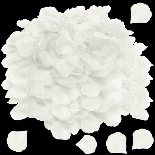 OWLKELA 3000 Pièces Pétales de Blanche Artificiels, Petale de Blanche - Mariage, Saint Valentin, Centre de Table, Anniversaire, Ambiance Romantique