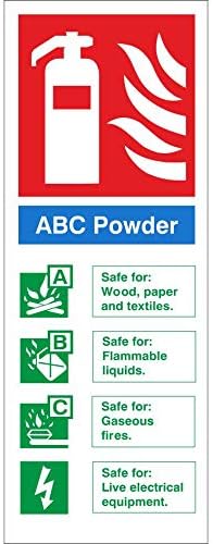 ABC Powder Sign 80mm x 200mm Rigid Plastic (FI.08N-RP)