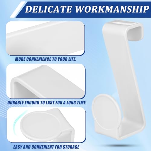 Image of balacoo Z Shaped Hooks Plastic Toilet Tank Hooks White 2 Pcs | No Drilling, Tool Free, Space Saving, White Plastic Z Hooks for Bathroom, Bedroom, Kitchen