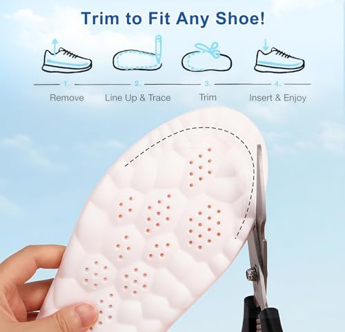 Steppers Insoles for Men Women, 4D Cloud Insoles, Comfortable Breathable Cushioning Boot Shoe Inserts with Arch Support, Foot Pain & Fatigue Relie (2Pair-Black, Men 8-9/Women 10-11) - 3