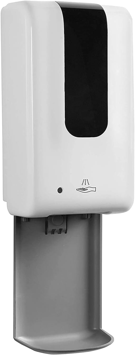 Touchless Hand Sanitizer Dispenser | Sanitizing Station with Drip Catcher, Refillable Bottle, and Sanitizer Stand | Hand Sanitizer Machines for Personal and Commercial Utility - White, Floor White